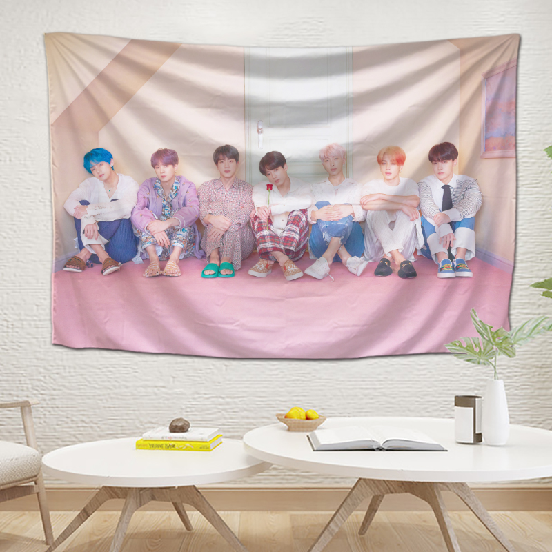 BTS merchandise kpop wall tapestry | BTS merch tapestry for bedroom, home  decor, and gift | 13 different BTS group and solo tapestries (Jungkook, V