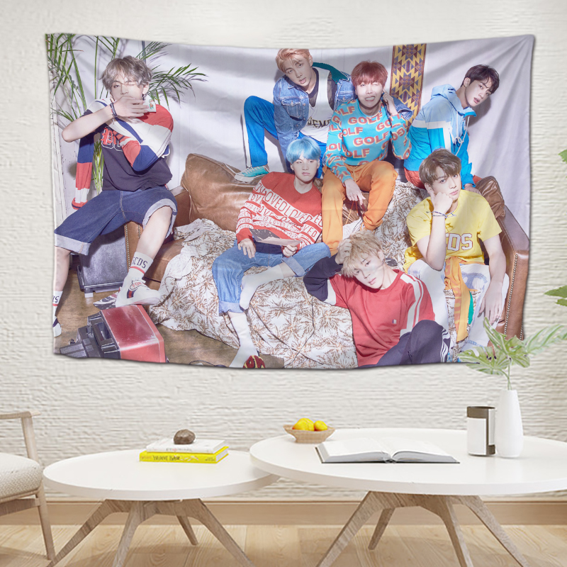  BTS merchandise kpop wall tapestry, BTS merch tapestry for  bedroom, home decor, and gift